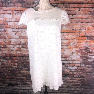 Free People scallop hem cap sleeve baby doll dress